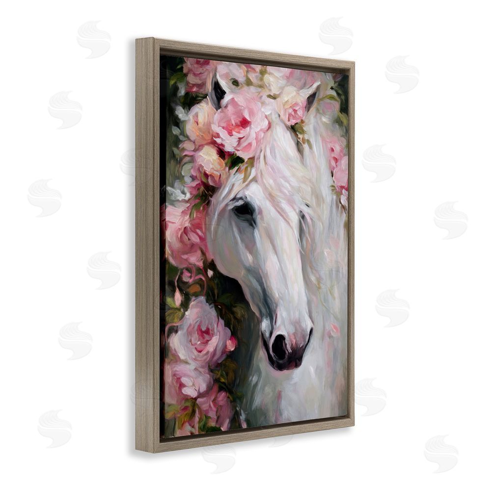 Tina LeCour Pretty In Pink Mare Brown Floating Frame Canvas Wall Art Print