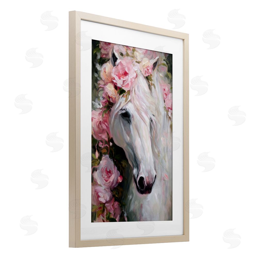 Tina LeCour Pretty In Pink Mare Brown Framed Print Under Glass Wall Art
