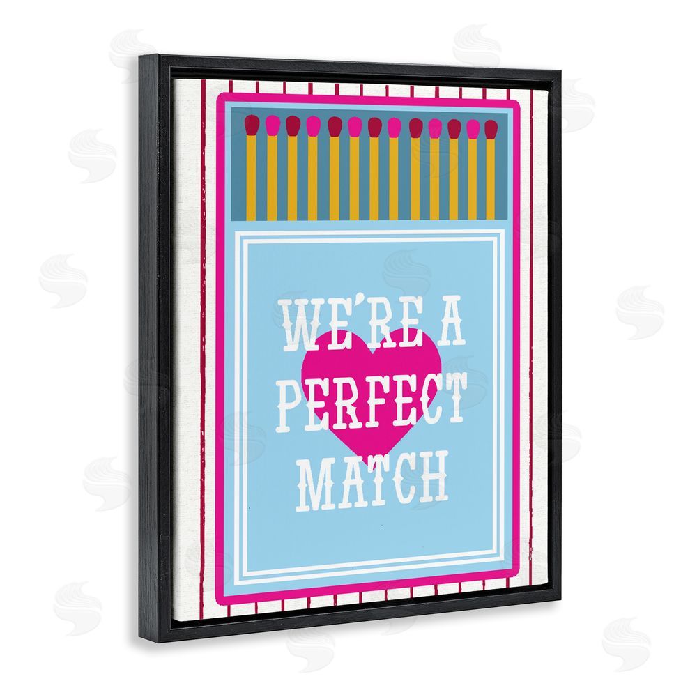 Lil' Rue We're A Perfect Match Black Floating Framed Canvas Wall Art Print
