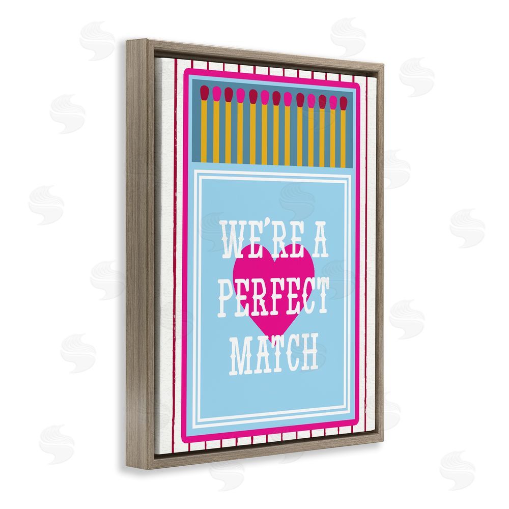Lil' Rue We're A Perfect Match Brown Floating Framed Canvas Wall Art Print
