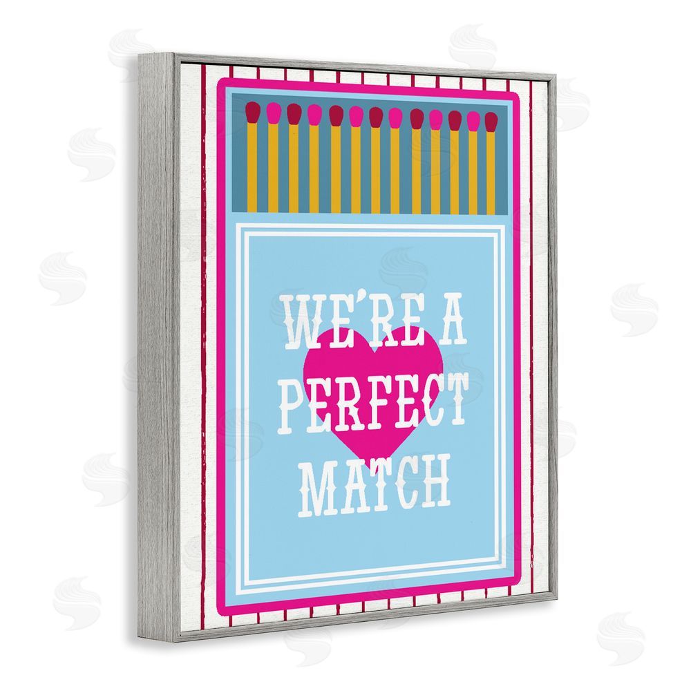 Lil' Rue We're A Perfect Match Gray Framed Giclee Wall Art Print
