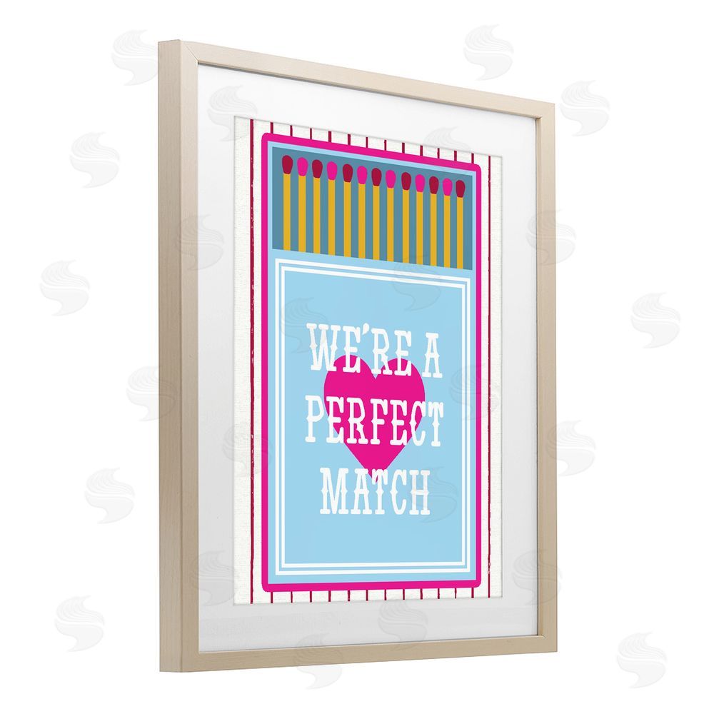Lil' Rue We're A Perfect Match Brown Framed Print Under Glass with White Mat Wall Art