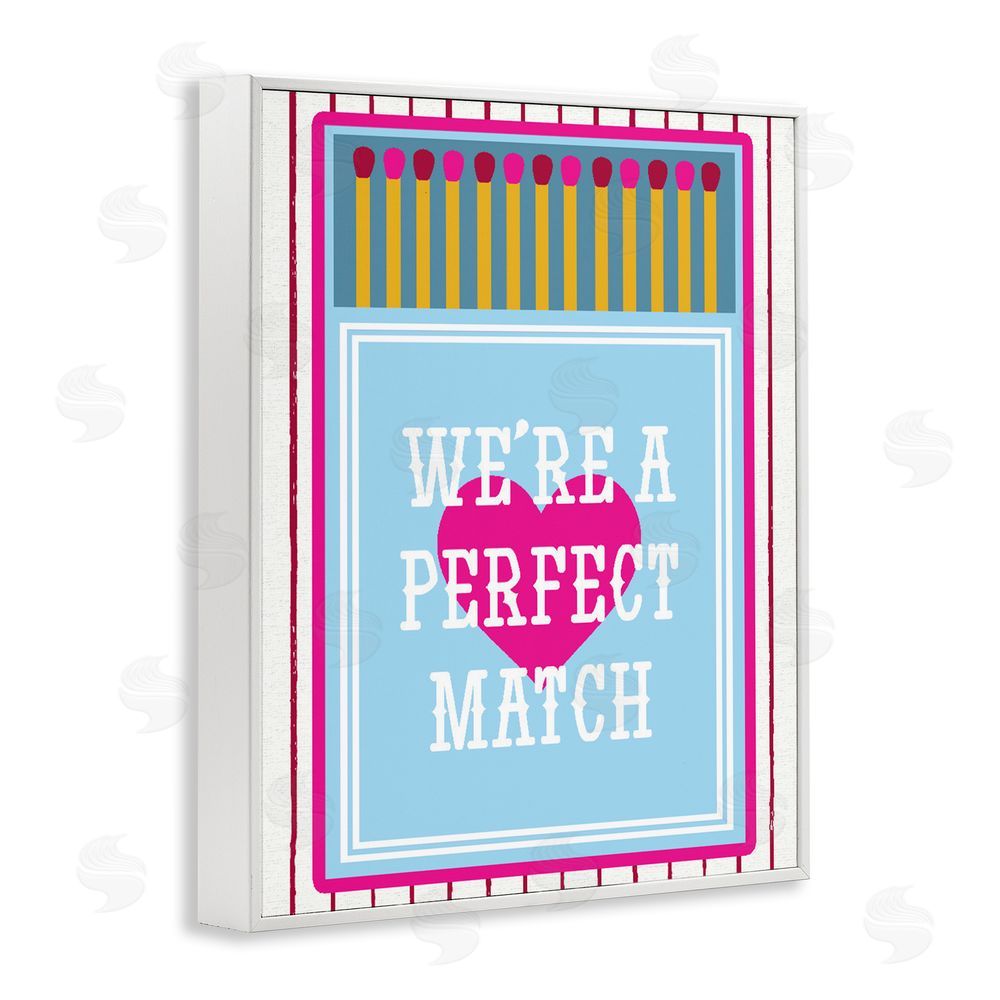 Lil' Rue We're A Perfect Match White Framed Giclee Wall Art Print