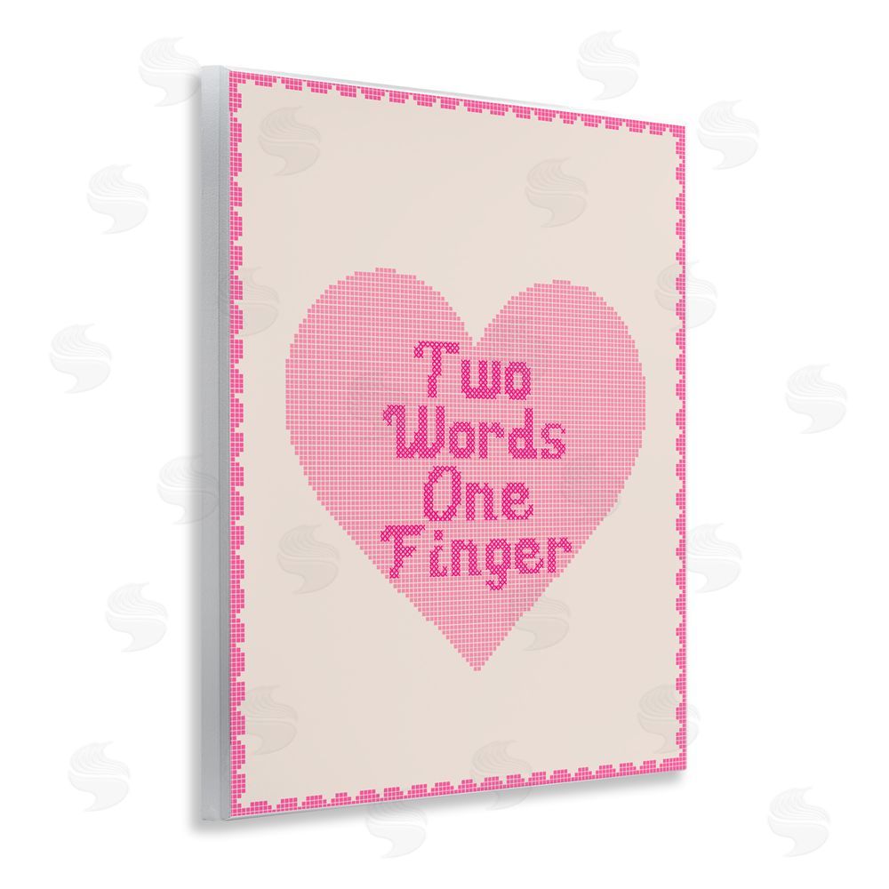 Lil' Rue Two Words One Finger Heart Wall Plaque Printed Art