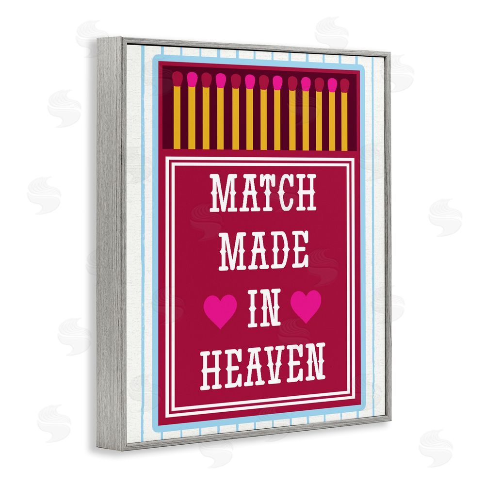 Lil' Rue Vintage Match Made In Heaven Gray Framed Giclee Wall Art Print