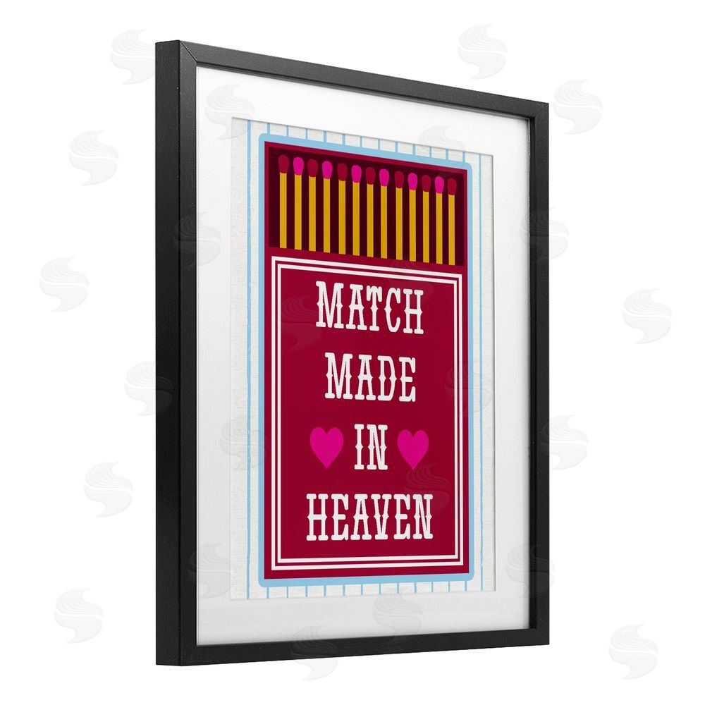 Lil' Rue Vintage Match Made In Heaven Black Framed Print Under Glass with White Mat Wall Art