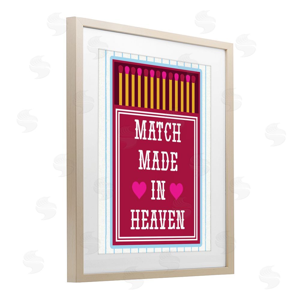 Lil' Rue Vintage Match Made In Heaven Brown Framed Print Under Glass with White Mat Wall Art