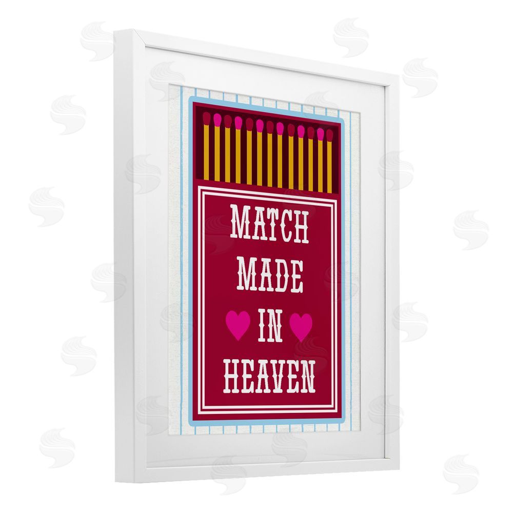 Lil' Rue Vintage Match Made In Heaven White Framed Print Under Glass with White Mat Wall Art