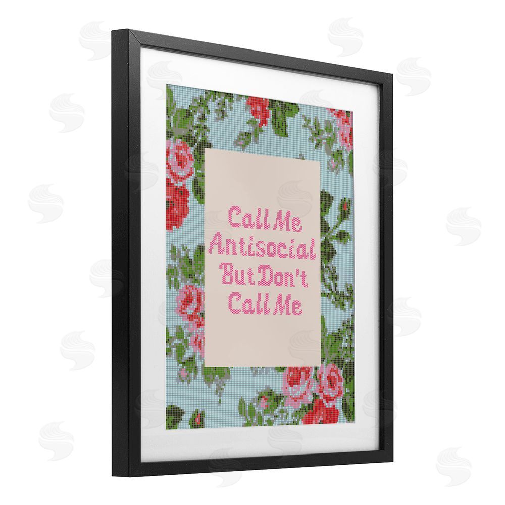 Lil' Rue Don't Call Me Vintage Florals Black Framed Print Under Glass Wall Art