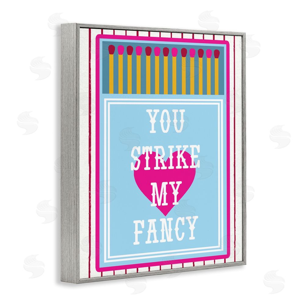 Lil' Rue You Strike My Fancy Gray Framed Giclee Wall Art Print