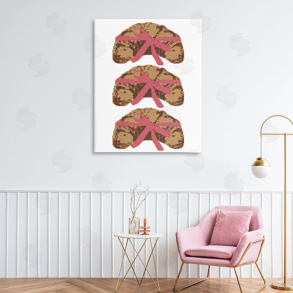 Lil' Rue Trio of Ribbon Croissants Stretched Canvas on Wall