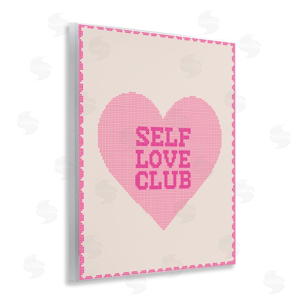 Lil' Rue Self Love Club Pixel Heart Wall Plaque Printed Art