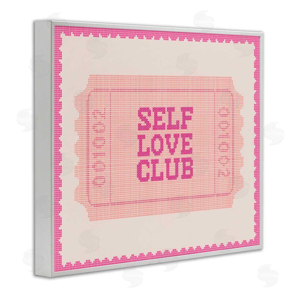 Lil' Rue Self Love Club Retro Ticket White Framed Giclee Wall Art Print