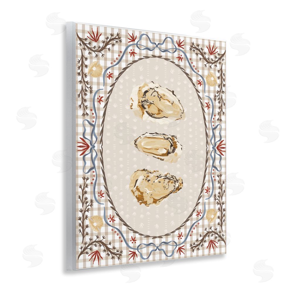 Vero Illustrates Vintage Oyster Trio Wall Plaque Printed Art