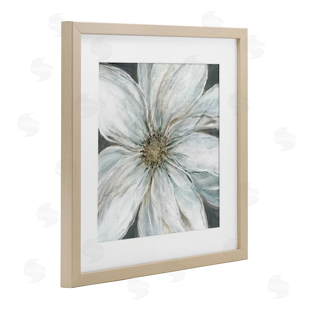 Carol Robinson Large White Flower Closeup Brown Framed Print Under Glass Wall Art