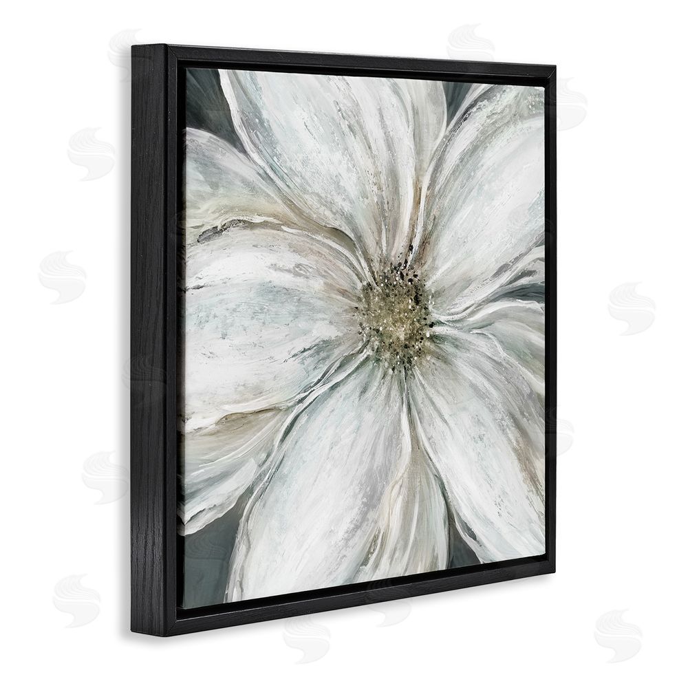 Carol Robinson Closeup Serene White Blossom Black Floating Frame Canvas Wall Art Print