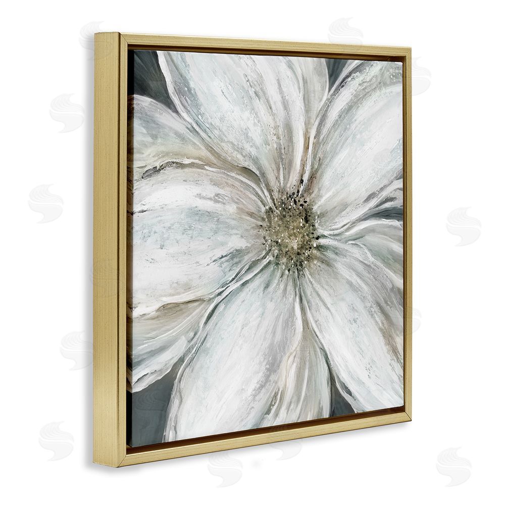 Carol Robinson Closeup Serene White Blossom Gold Floating Frame Canvas Wall Art Print