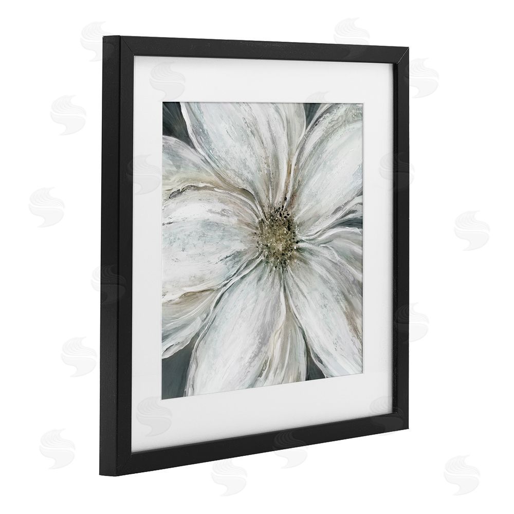 Carol Robinson Closeup Serene White Blossom Black Framed Print Under Glass Wall Art