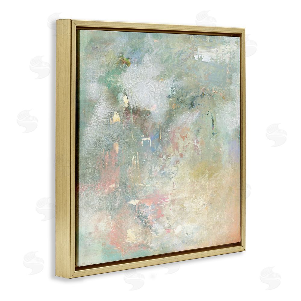 Carol Robinson Ethereal Brushstroke Harmony Gold Floating Frame Canvas Wall Art Print
