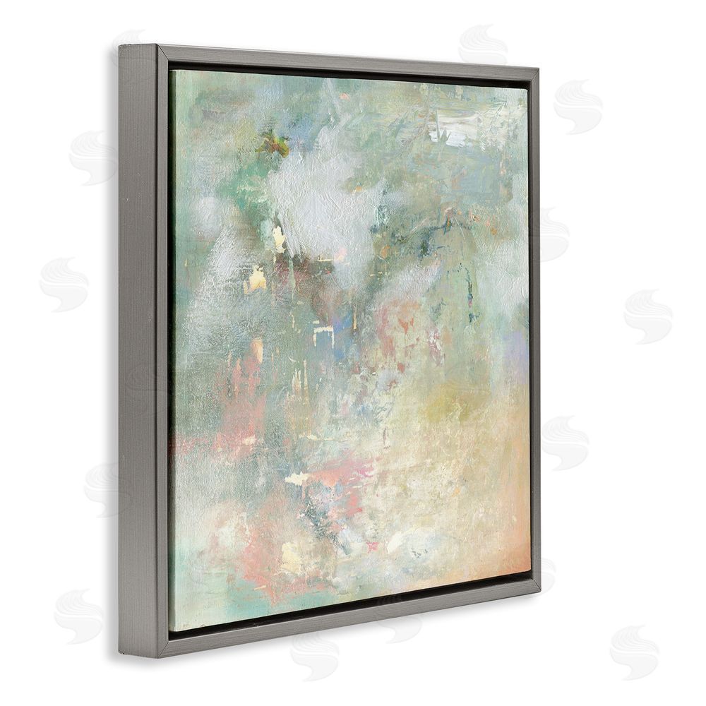 Carol Robinson Ethereal Brushstroke Harmony Gray Floating Frame Canvas Wall Art Print