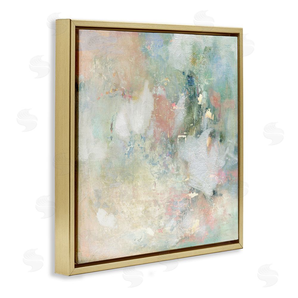 Carol Robinson Serene Pastel Brushstroke Harmony Gold Floating Frame Canvas Wall Art Print