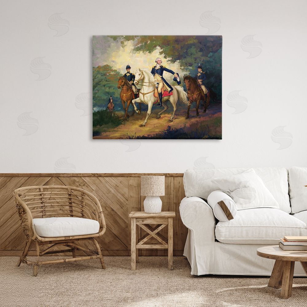 Ziwei Li Regal Commander on Horseback Stretched Canvas Wall Art in Room