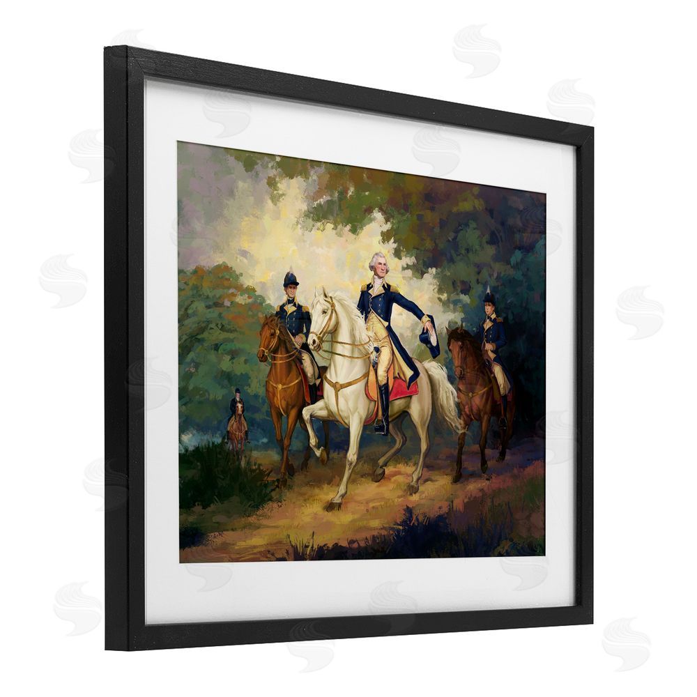 Ziwei Li Regal Commander on Horseback Black Framed Print Under Glass Wall Art