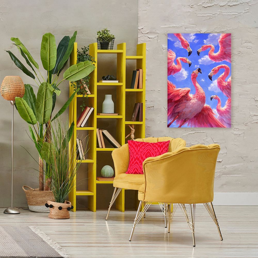 Ziwei Li Tropical Flamingos View From Below