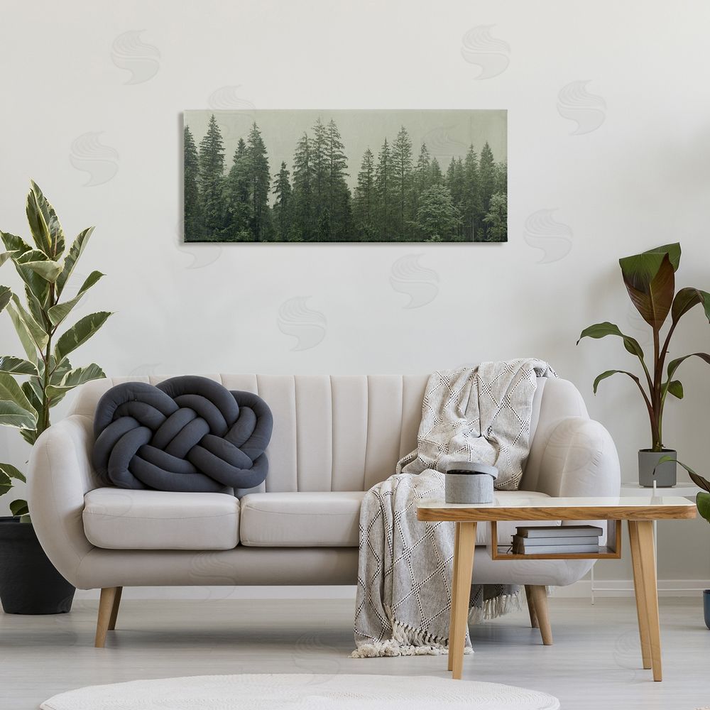 Patricia Pinto Tranquil Emerald Forest Canopy Stretched Canvas Wall Art in Room
