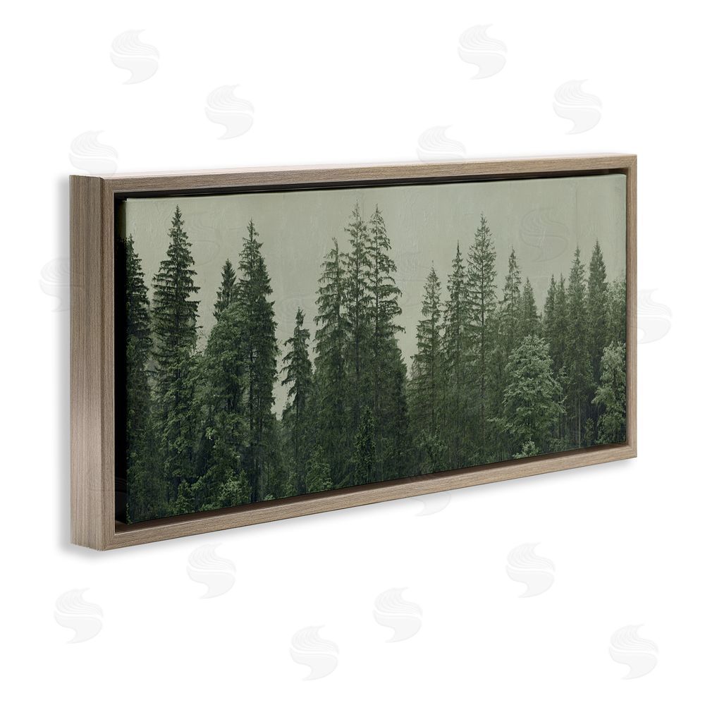 Patricia Pinto Tranquil Emerald Forest Canopy Brown Floating Frame Canvas Wall Art Print