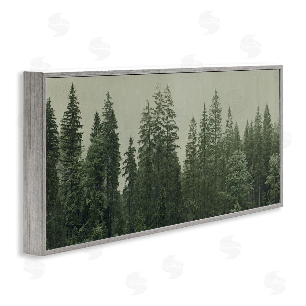 Patricia Pinto Tranquil Emerald Forest Canopy Gray Framed Giclee Wall Art Print