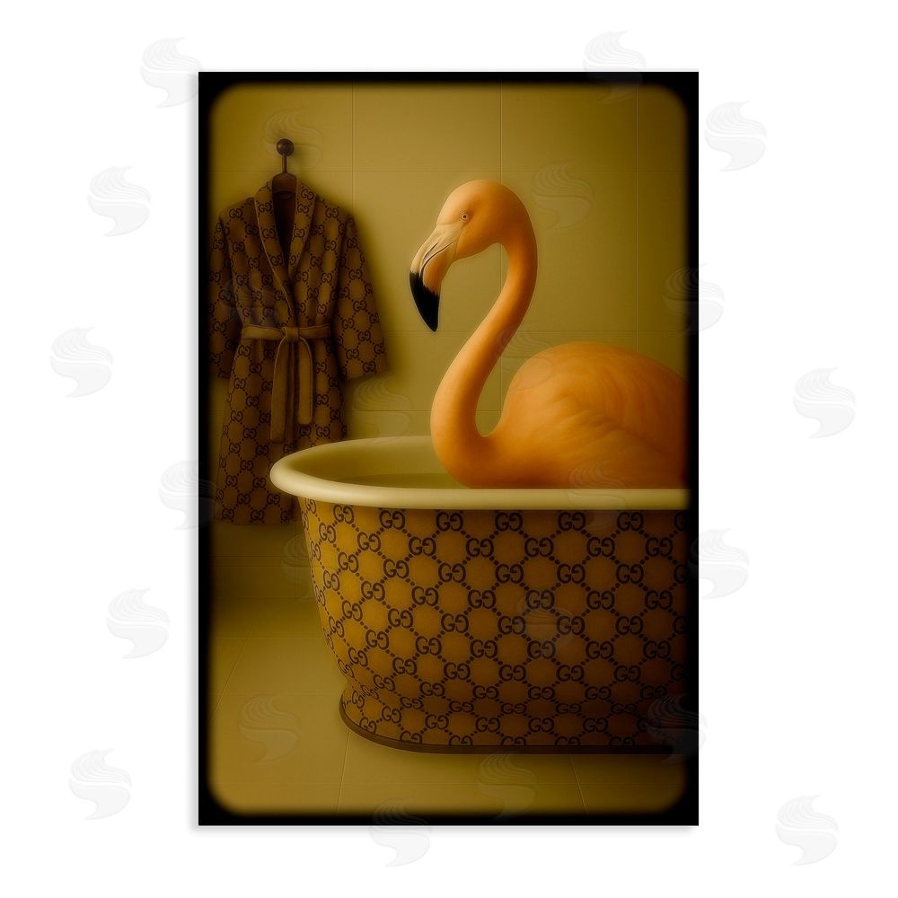 Grotto Studios Couture Flamingo in Luxury Tub Stretched Canvas Wall Art