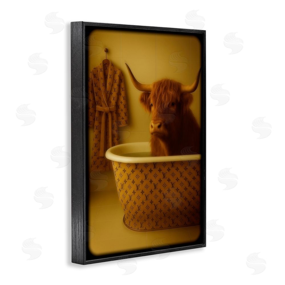 Grotto Studios Couture Highland in Luxury Tub Black Framed Giclee Wall Art Print