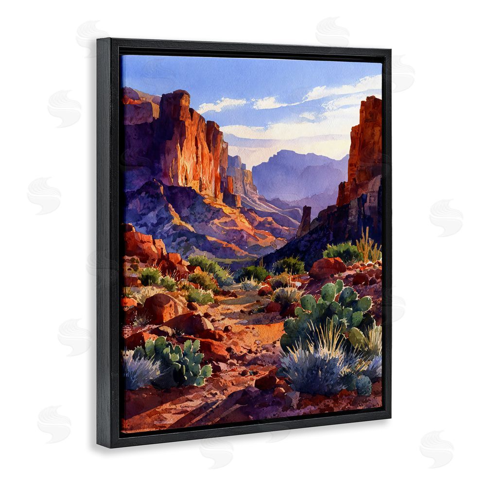 Franklyn Gregory Western Colors Earthy Desert Black Floating Framed Canvas Wall Art Print