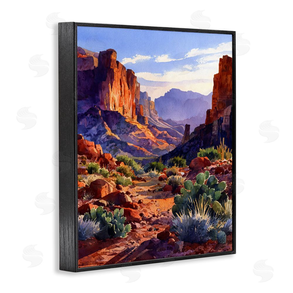Franklyn Gregory Western Colors Earthy Desert Black Framed Giclee Wall Art Print