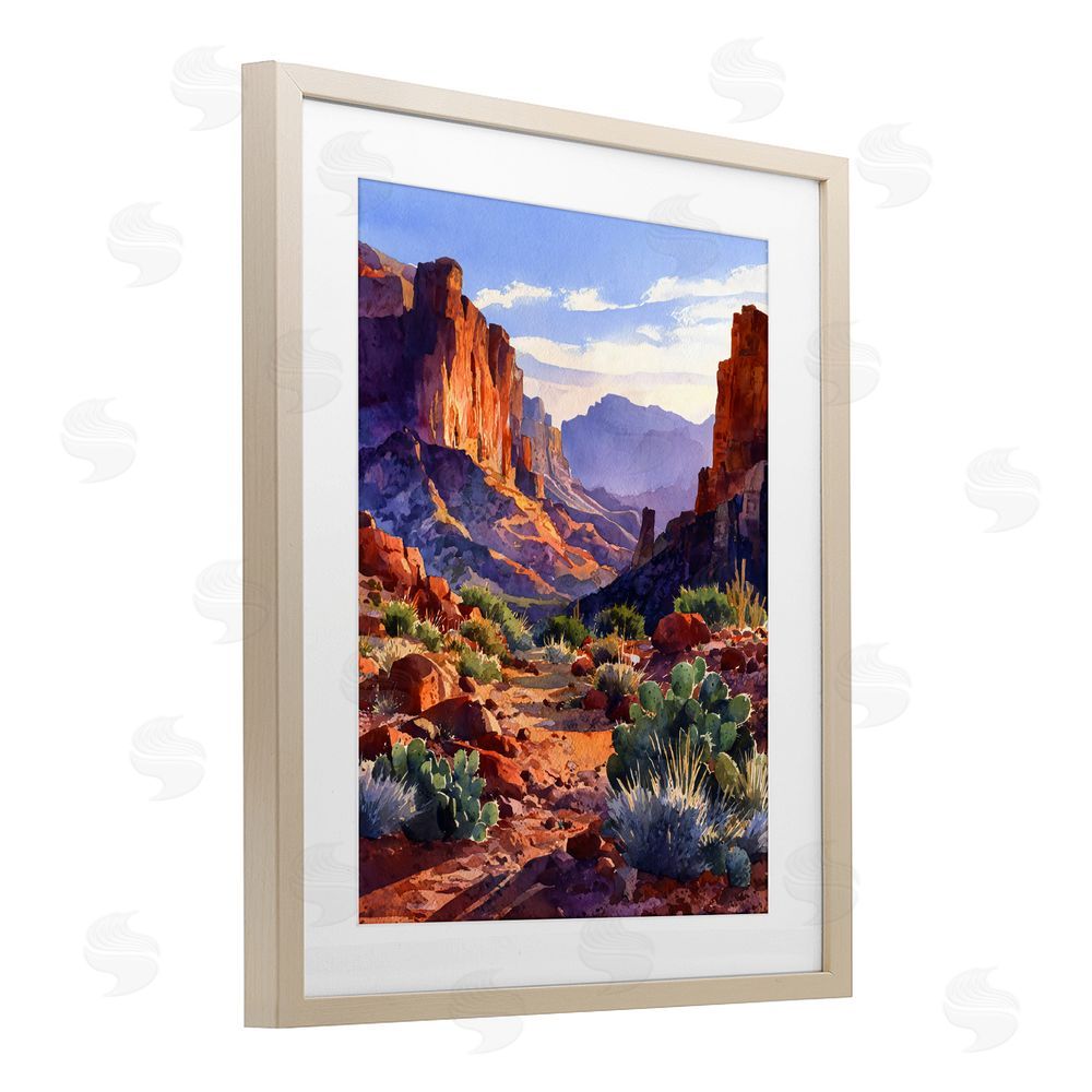 Franklyn Gregory Western Colors Earthy Desert Brown Framed Print Under Glass with White Mat Wall Art