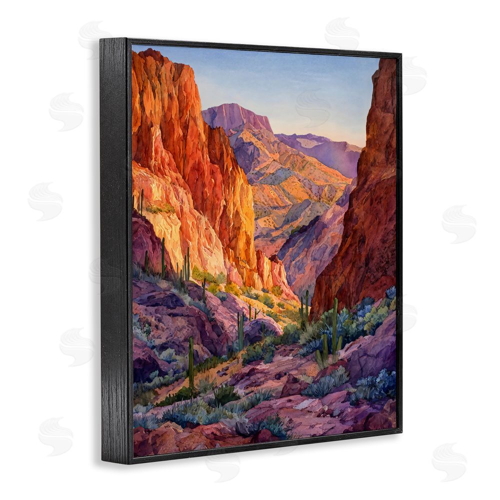 Franklyn Gregory Western Colors Canyon Black Framed Giclee Wall Art Print