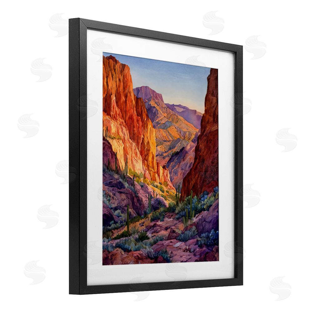 Franklyn Gregory Western Colors Canyon Black Framed Print Under Glass with White Mat Wall Art
