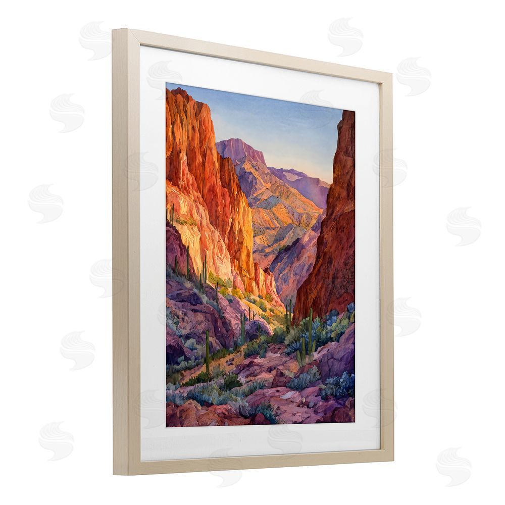 Franklyn Gregory Western Colors Canyon Brown Framed Print Under Glass with White Mat Wall Art