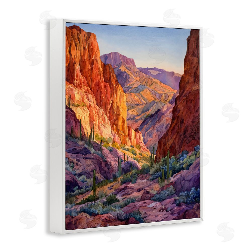 Franklyn Gregory Western Colors Canyon White Framed Giclee Wall Art Print