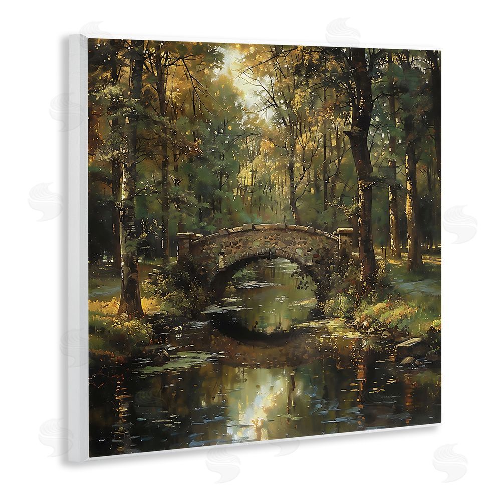Creative Studio Forest Bridge in Autumn Light Wall Plaque Home Decor Art Print