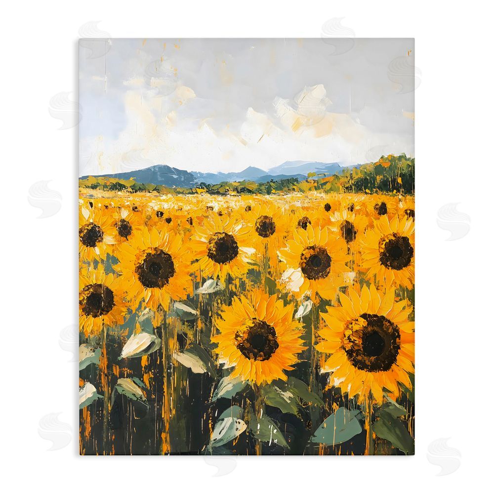 Creative Studio Beautiful Sunflowers in Field Stretched Canvas Wall Art Print