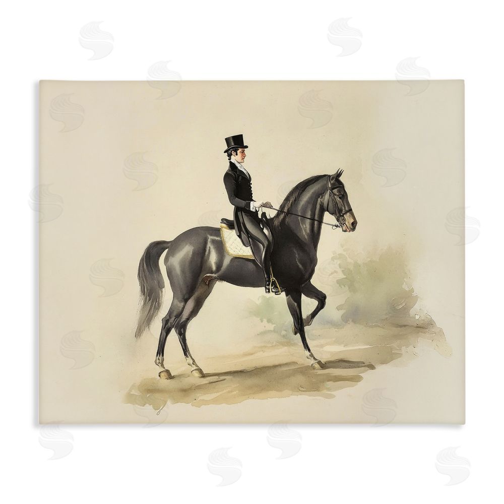 Sisi and Seb Gentleman On A Horse Stretched Canvas Wall Art
