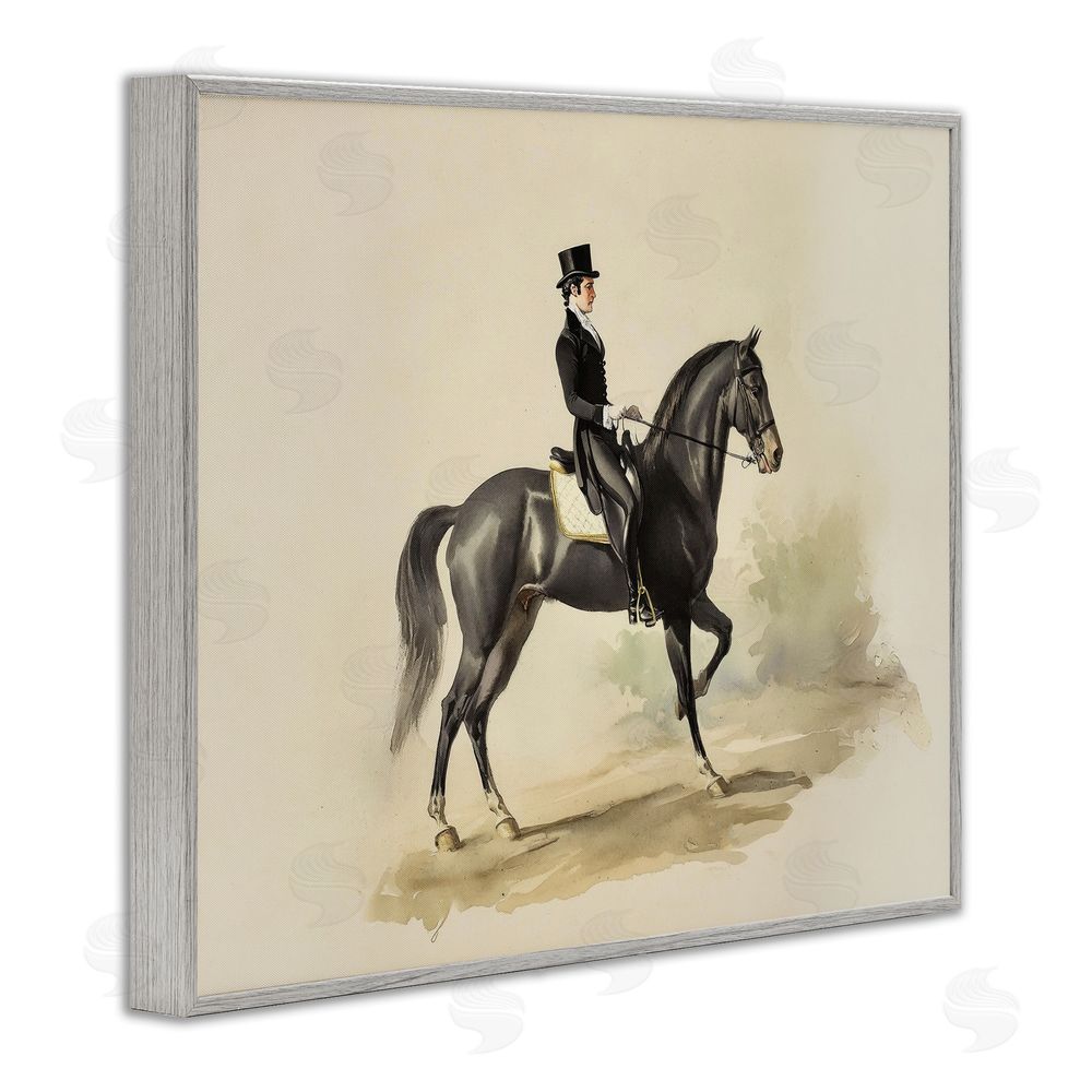 Sisi and Seb Gentleman On A Horse Gray Framed Giclee Wall Art