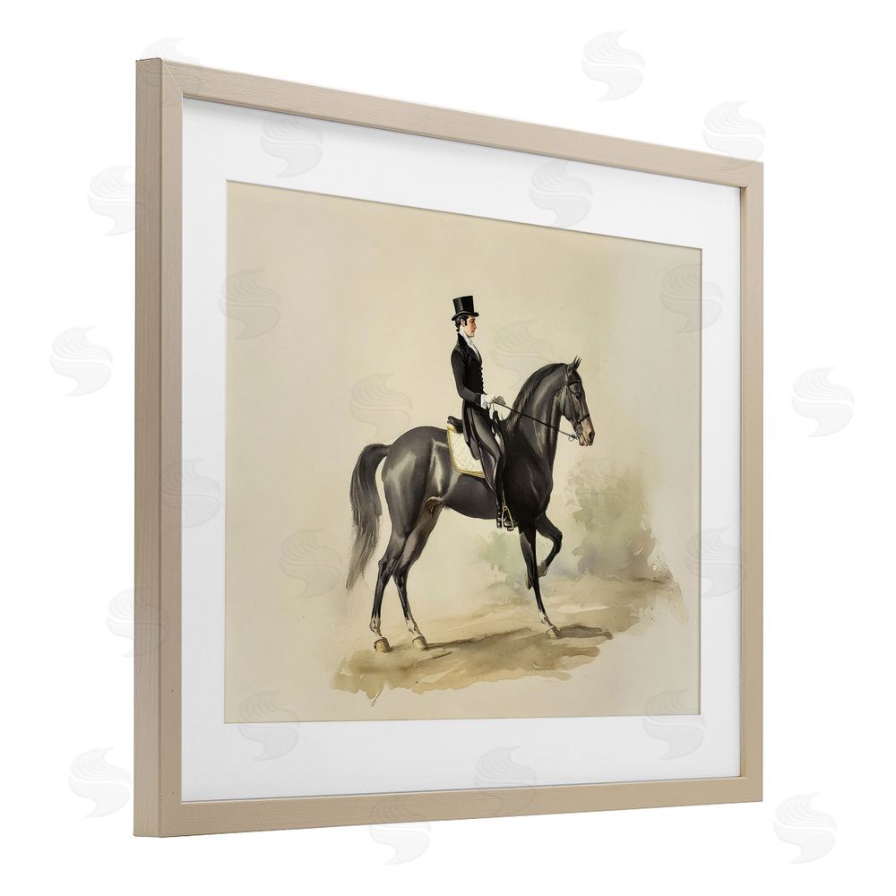 Sisi and Seb Gentleman On A Horse Brown Framed Print Under Glass Wall Art