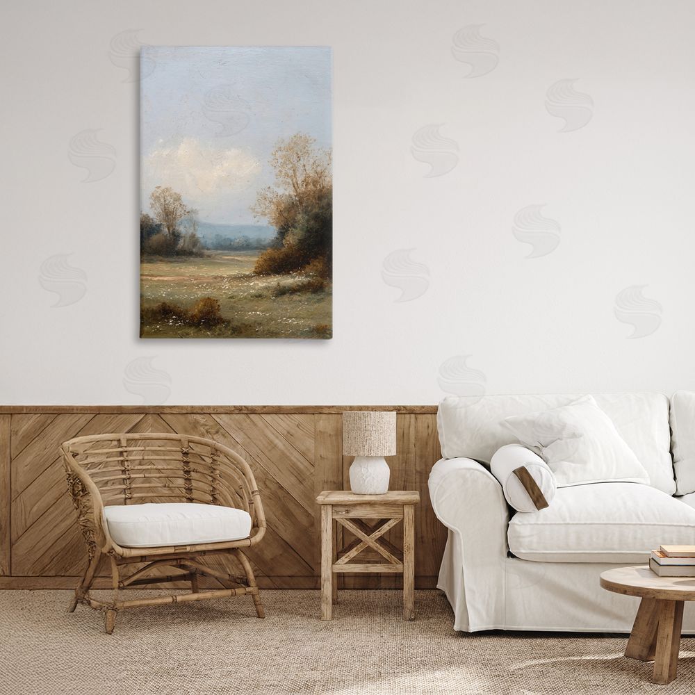 Petal Prints Design Silent Little Meadow Stretched Canvas on Wall
