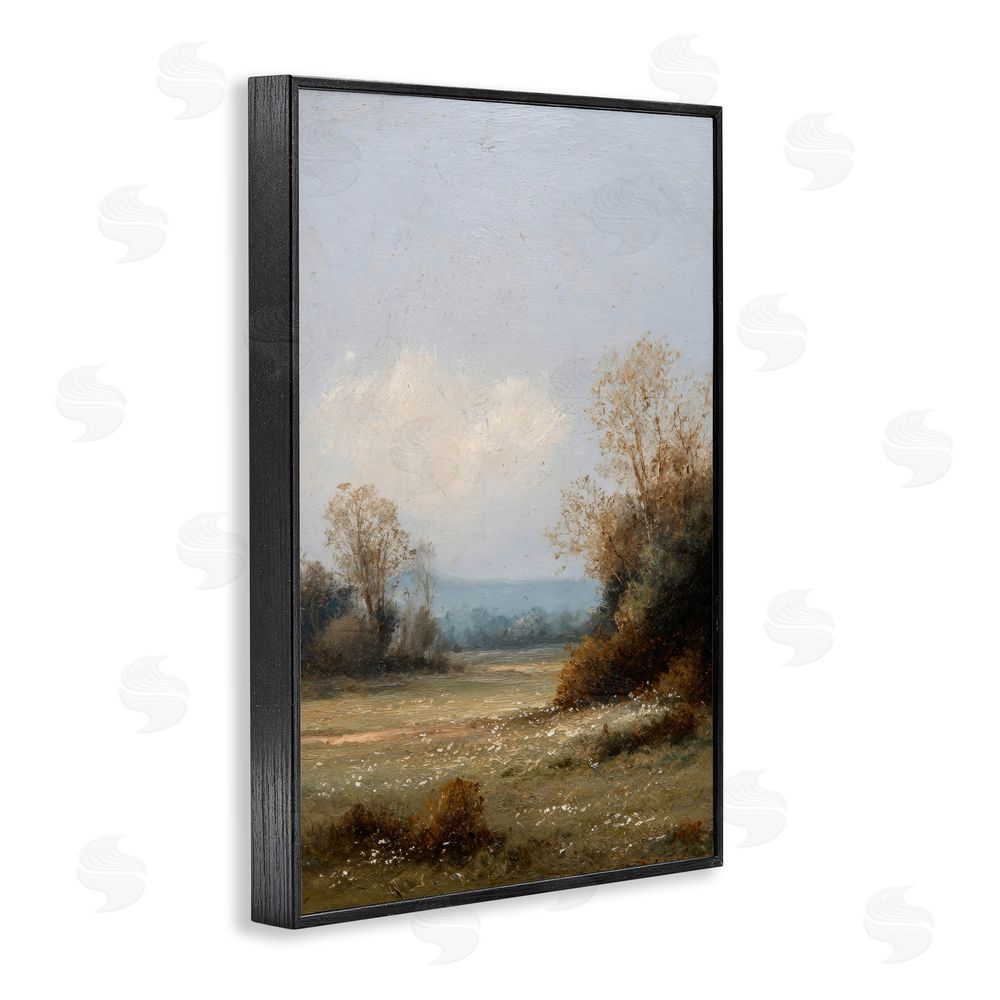 Petal Prints Design Silent Little Meadow Black Framed Giclee Wall Art Print