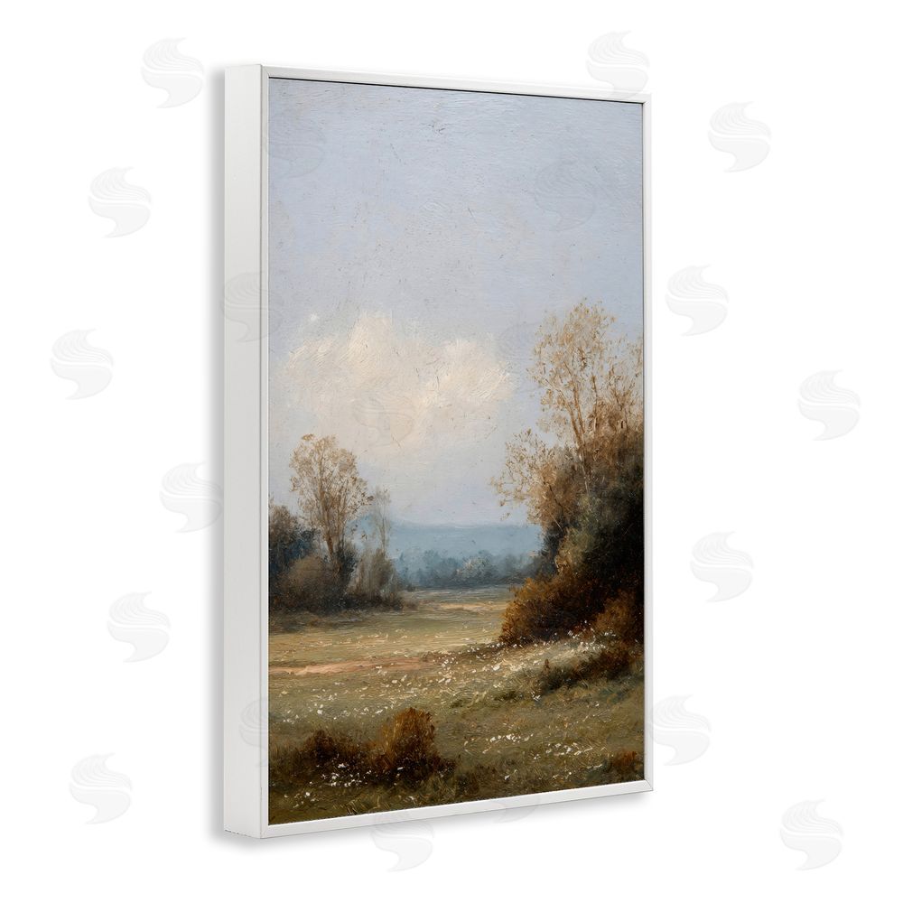 Petal Prints Design Silent Little Meadow White Framed Giclee Wall Art Print