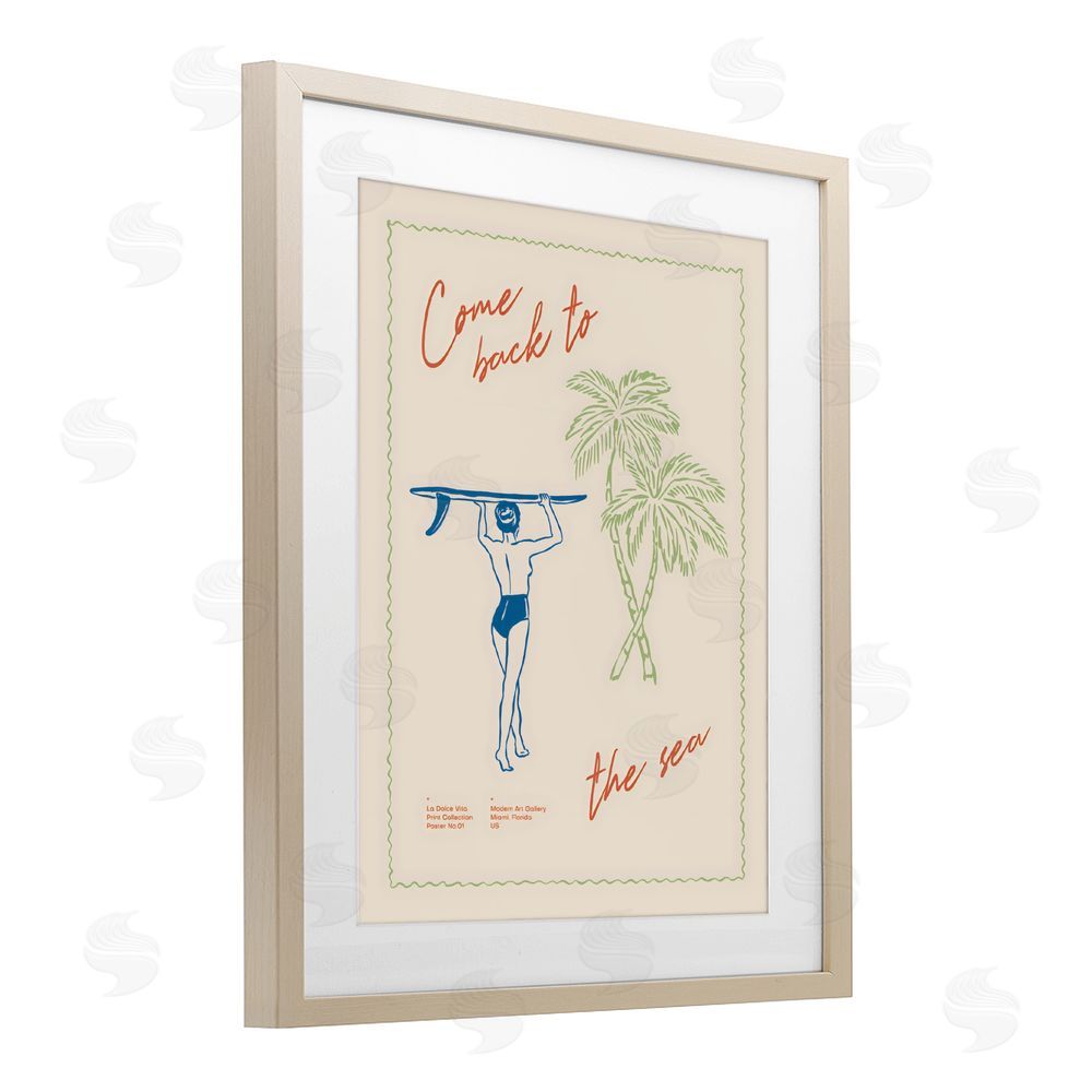 The Prints Vibe Come Back To The Sea Brown Framed Print Under Glass Wall Art