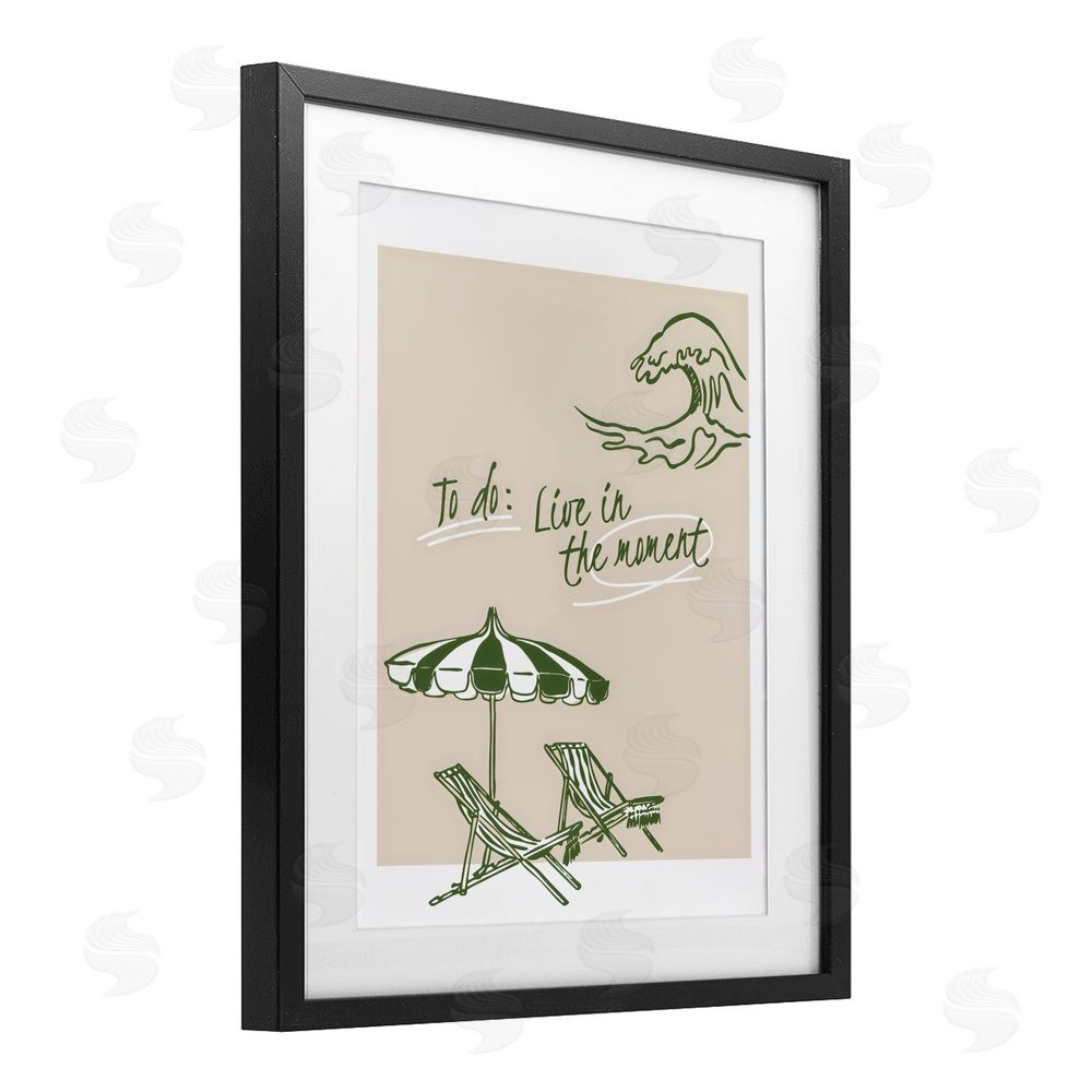 The Prints Vibe To Do: Live In The Moment Black Framed Print Under Glass with White Mat Wall Art